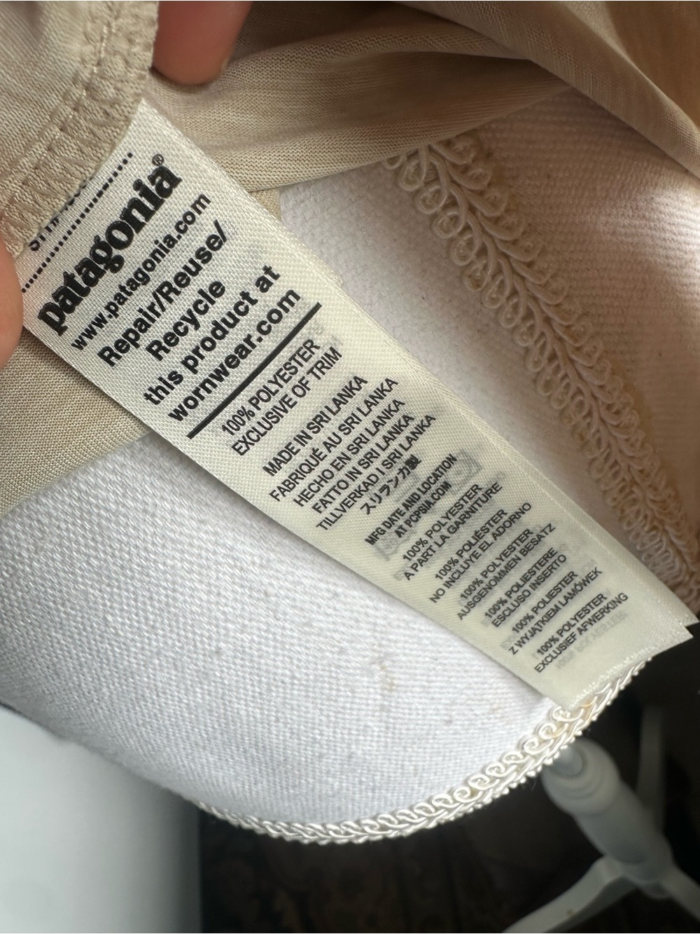 Patagonia capilene cool daily Beige Hooded Long Sleeve Tee with Logo Stripe - Picture 6 of 11